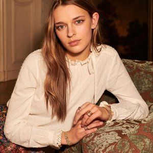 NWOT Sezane Mathilde Blouse in White